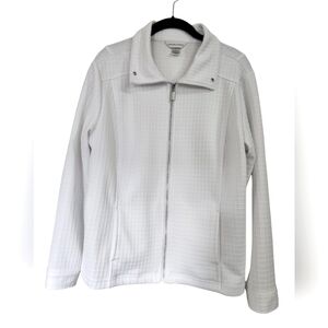 CHRISTOPHER & BANKS white waffle blazer jacket, size L, zip up